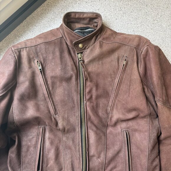 Vintage Walter Dyer Brown Leather Jacket Mens 36 Biker Motorcycle Riding USA - Picture 2 of 16